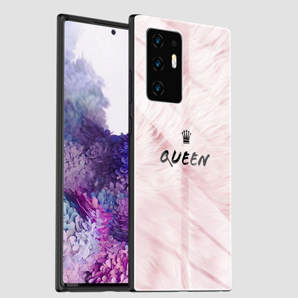 Handyhülle für Samsung Galaxy S20 FE S21 S10 S9 S8 Note 20 Ultra 10 Plus 9 Gehärtetes Glas Cover Capa Rose Rosa Prinzessin Königin