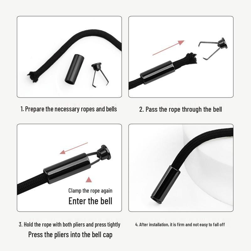 Colorful Metal Bell Cord End Clip for Hoodie & Hat Drawstrings - Spray-Painted Cord Lock Fixing Buckle.