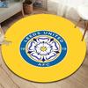 Leeds United Fußballclub Runder Teppich, Teppich für Wohnzimmer Schlafzimmer Sofa Spielzimmer Dekor, Rutschfeste Bodenmatte