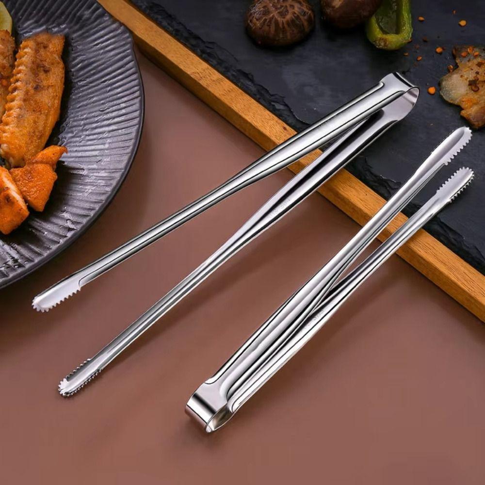 1Pcs 7/9/12Inch Grill Tongs 304 Stainless Steel BBQ Steak Clip  Kitchen Gadgets Accessories