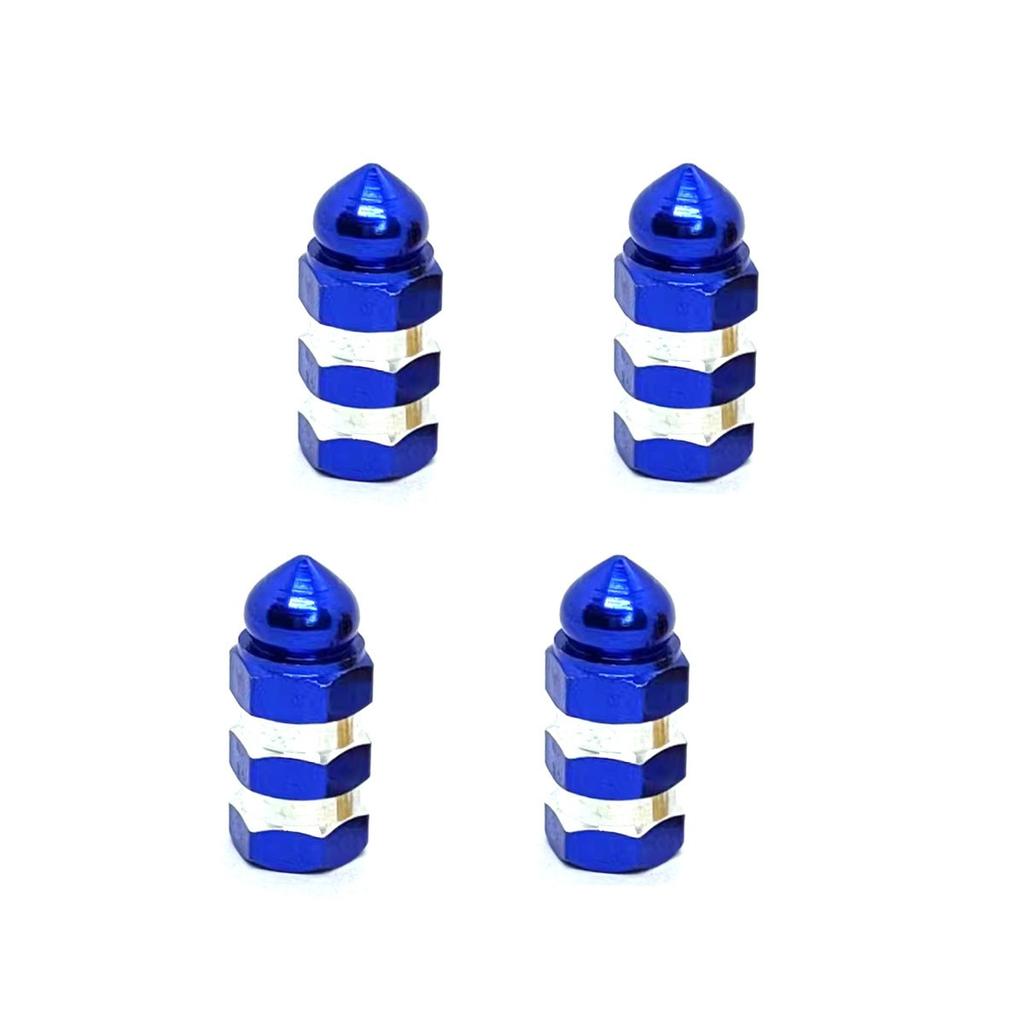 4PCS Tire Valve Stem Caps Universal Aluminum Alloy Hex Grip Dustproof Covers for Cars Motorcycles and Bicycle Wheels Valve Stems 1