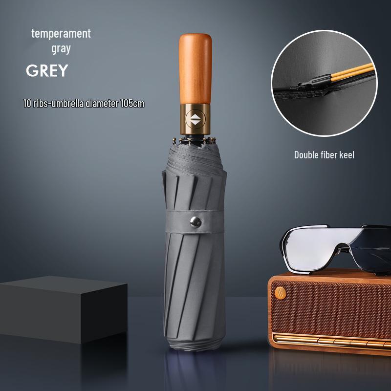 Dual-Use Automatic Umbrella for Men & Women: Sun & Rain Protection with black glue sunshade. Customizable with printed logo, fits two people.