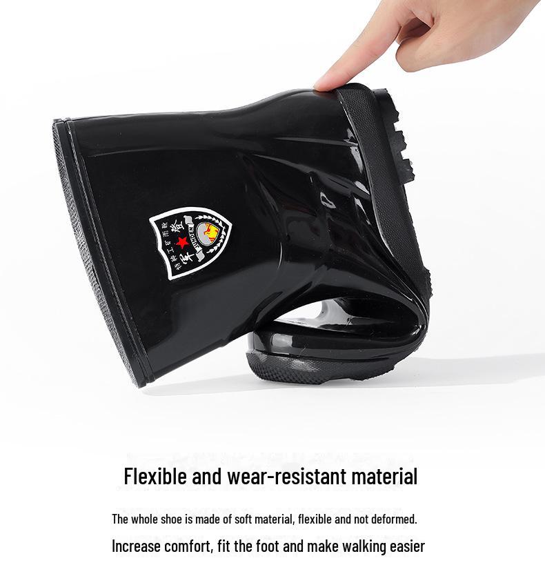 Men's Extra Large Waterproof Non-Slip Fishing Boots: Thick, Wear-Resistant, Warm, High-Cut Rain Boots