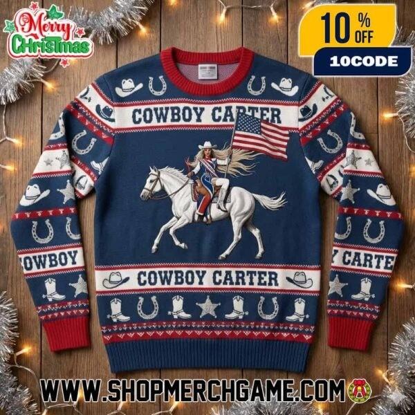 

Cowboy Carter Ugly Christmas Sweater All Sizes Unisex T-Shirt XXXL