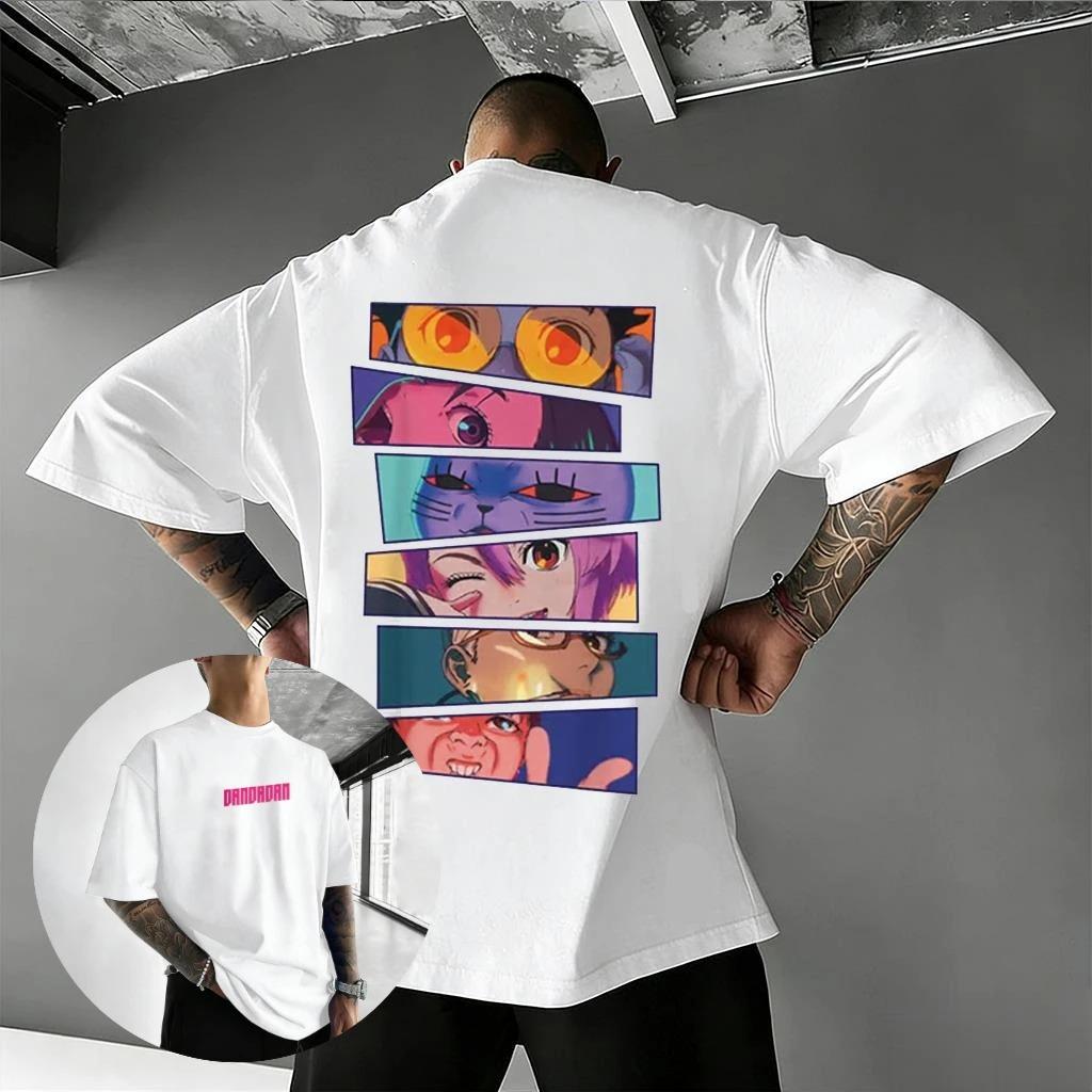 Dandadan Mysterious Eye Collage Vintage Washed Oversized Anime Streetwear T-Shirt  Women And Men T-Shirt