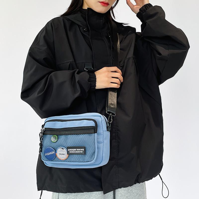 Stylish Japanese Streetwear Retro Small Crossbody Bag For Trendy Students