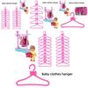 Packung mit 10 rosa Kleiderbügeln mit Schleife, 30 cm Höhe, leichter Kunststoff