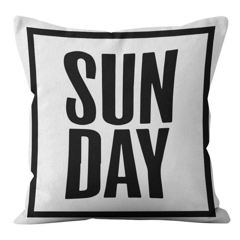 Cartoon Black and White Abstract Pattern Home Sofa Pillowcase