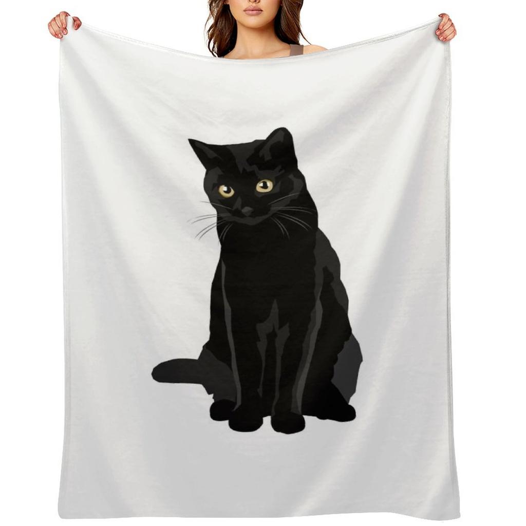 Black Cat Throw Blanket Sleeping Bag Decorative Sofas Baby Personalized Gift Blankets