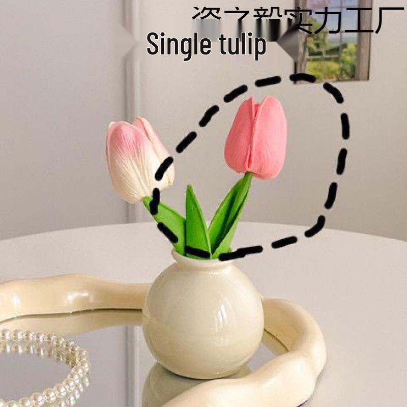 High-End Mini Ceramic Vase Ornament for Fresh Home Decor in Living Room or Dining Table