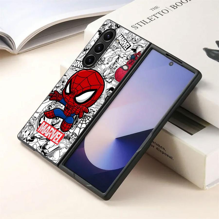 Case for Samsung Galaxy ZFold6 ZFold4 ZFold3 ZFold5 ZFold7 Z Fold 7 6 5 4 3 Back Phone Cover Marvel Cartoon Iron Man Hulk