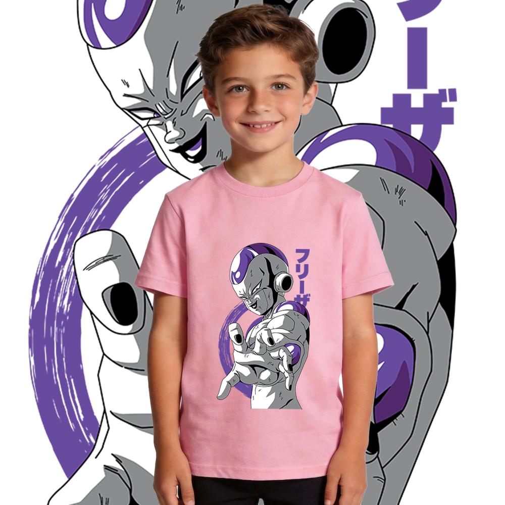 Dbz Freezer Anime Print Cotton Boys Girls Kids T Shirt Casual Summer Top Soft Breathable Children Clothes