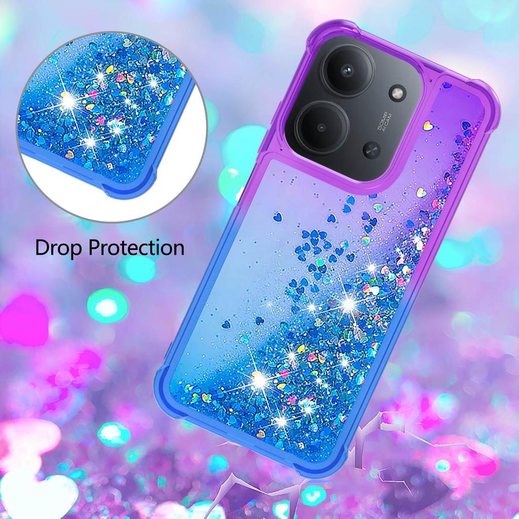 Custodia Glitterata con Paillettes per Xiaomi Redmi 15 Redmi 15C 4G 5G Poco C85 Custodia Gradiente Liquido Dinamico Cover Posteriore Antiurto