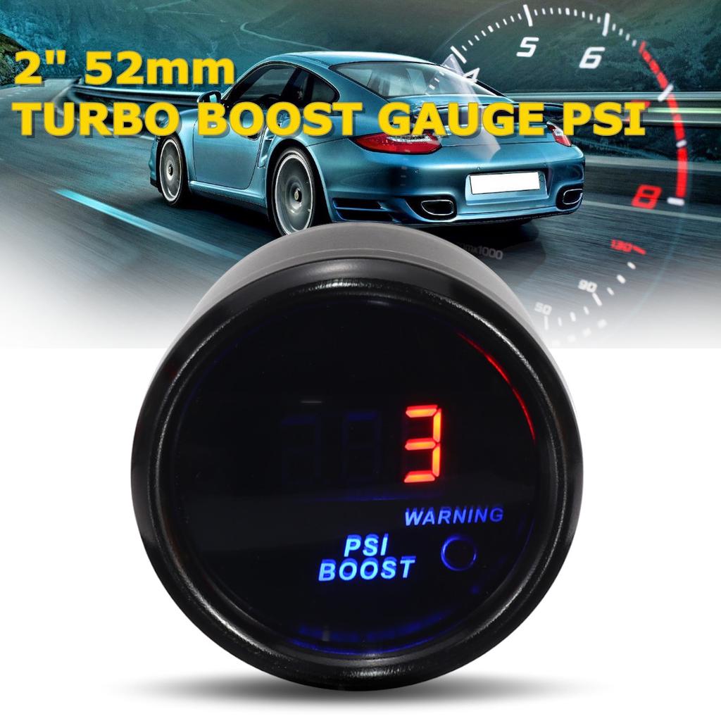 2.5/" 60mm Universal Black Face Car Turbo Boost Gauge Meter PSI With Sensor