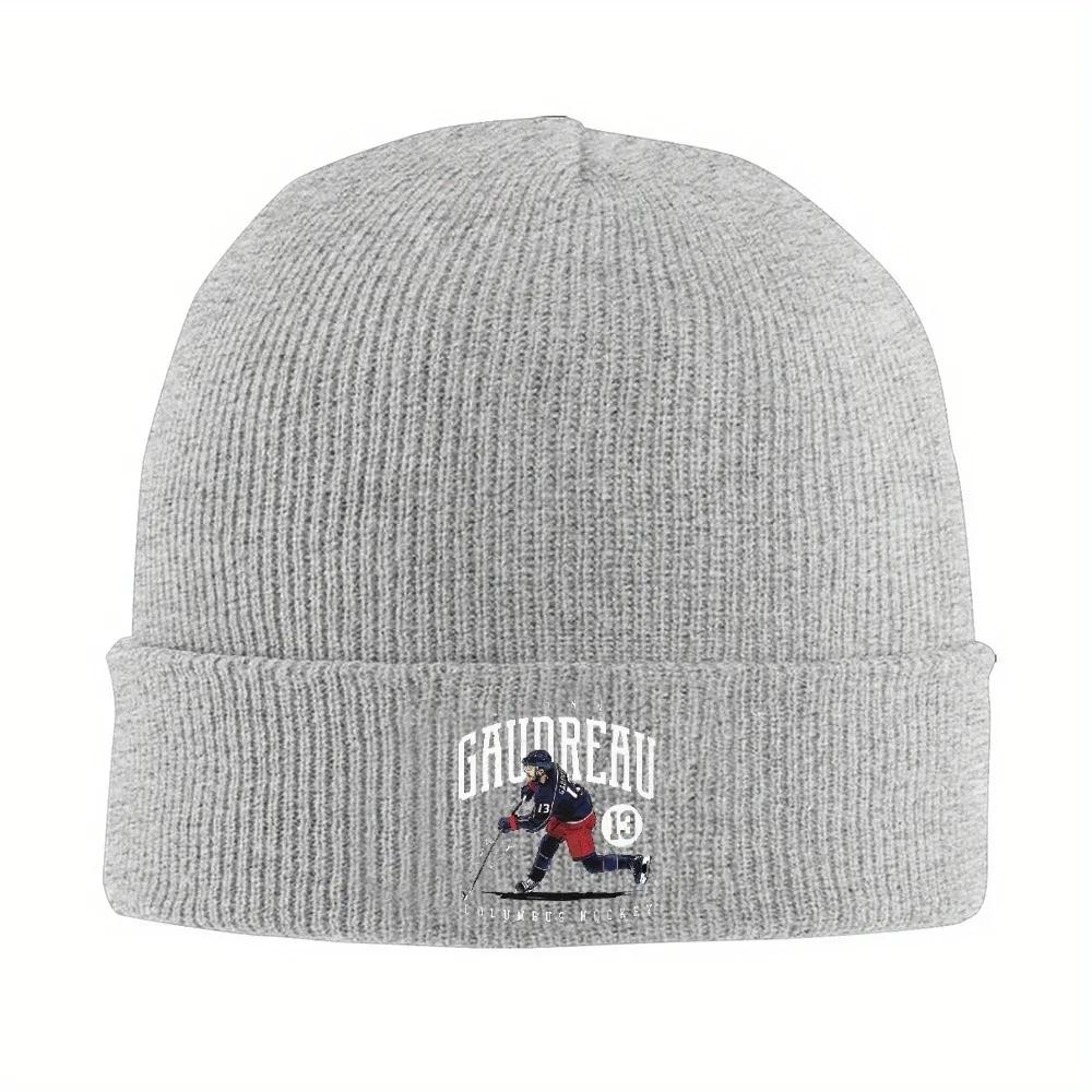 New pc Gaudreau Columbus Hockey Knitted Hat Beanies Autumn Winter Hats Warm Fashion Ice Hockey Caps Unisex Women