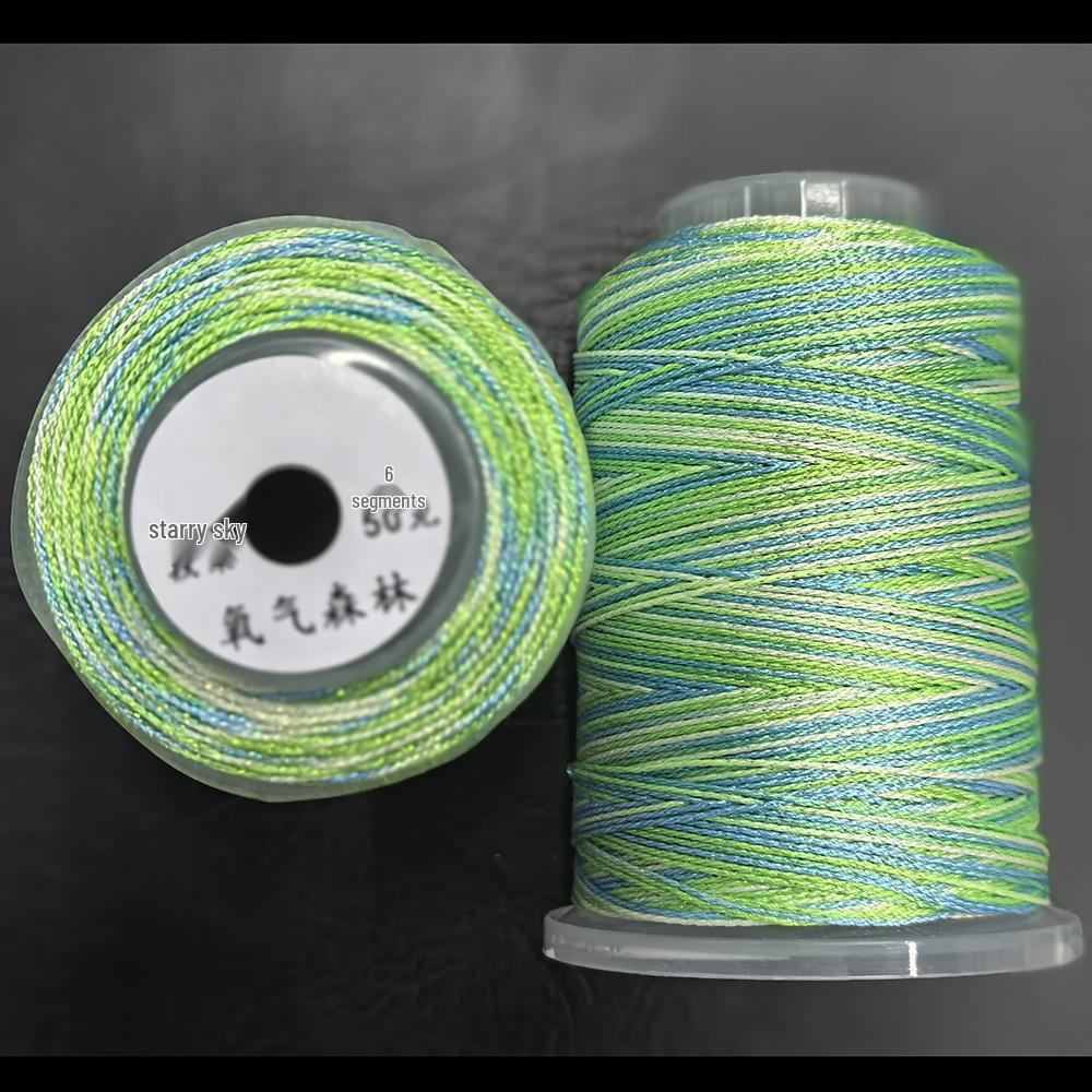 Starry Sky Gradient Yarn: 6-Strand Purple Illusion Tassel for DIY Bracelet & Handmade Weaving Accessories.