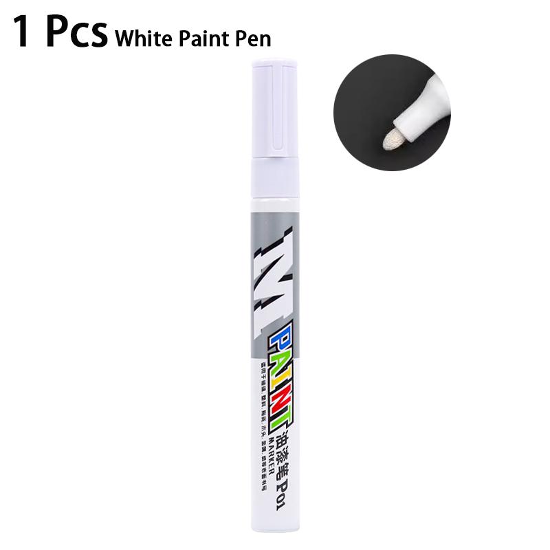 M&G 1/12 Pcs 2mm Black Blue Red White Silver Waterproof Paint Pen Oil-based Paint Car Scratch Repair Pen Auto Touch Up Paint Pen