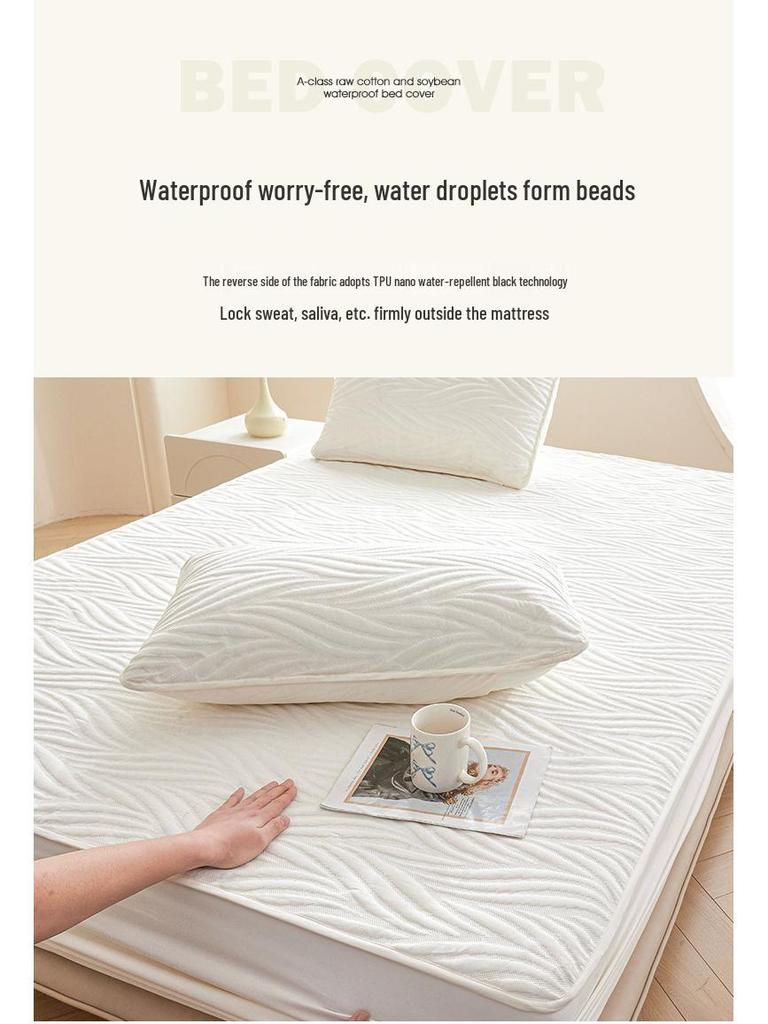 A-Grade Quilted Waterproof Mattress Protector - Soybean Fiber, Fitted for Mother and Baby.