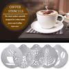 Steel Cappuccino Arts Tools Decoration Coffee Stencil Set Coffeeware Flowers Templates Coffee Mould