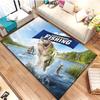Lure Fishing Rug Anti-Slip Mat Dining Room Living Room Area Rug Soft Bedroom Rug Fishing Lovers Gift Home Decor