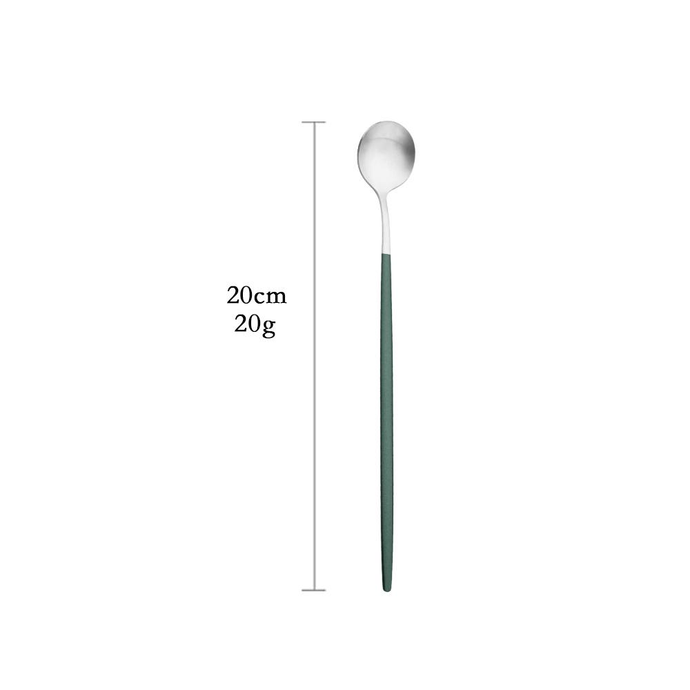 

Темно-зеленый серебристый матовый столовый прибор из нержавеющей стали десертный нож вилка для торта ложка для льда вечеринка домашняя кухонная посуда набор столовых приборов