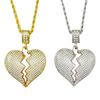 European Unisex Broken Heart Necklace - Trendy Sad Heartbeat Pendant