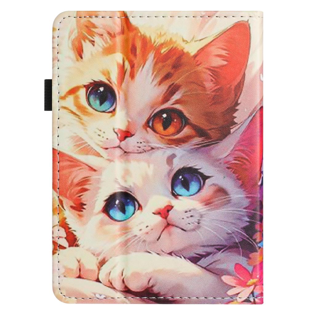 For Amazon Kindle Paperwhite 6 (2024) Tablet Case Litchi Texture Pattern Printing Leather Cover Auto Sleep/Wake with Card Holder