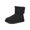 UGG Checkered Bow Short Snow Boots 'Black' Women's 1138132-BLK