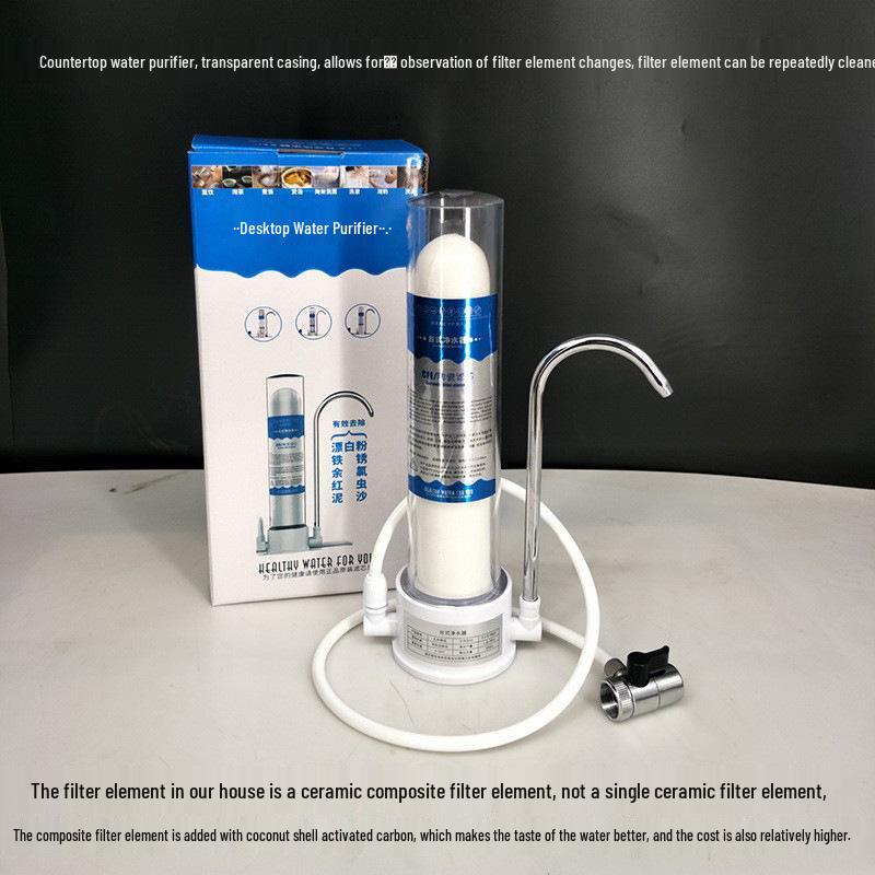 Ceramic Filter Countertop Water Purifier with Washable Faucet Filter (Non-Direct Drinking)