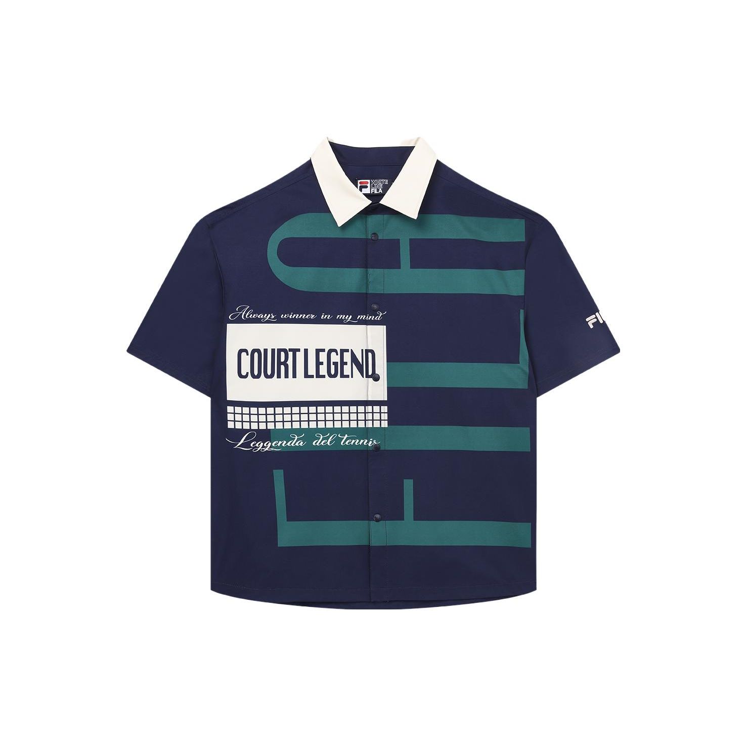 

FILA Letter Splicing Tennis Fashion Casual Loose Short Sleeve Shirt Men shirts F11M339402F-ZA XL