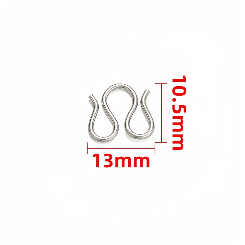 20/50Pcs Stainless Steel W S Shape DIY Necklace Bracelet Clasp Hooks End Clasp Connector for Jewelry Making Supplies Finding