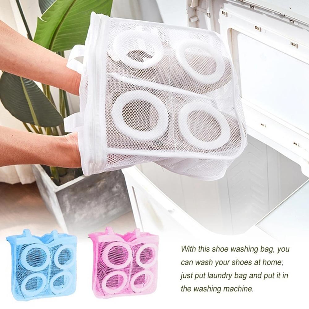 Mesh Washing Machine Shoes Bag Anti-deformation Zipper Laundry Bag Travel Shoes Clothes Storage Bags Shoes Airing Dry Tool