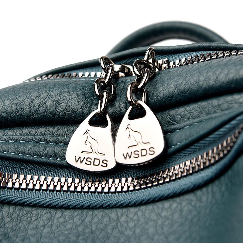 Women's New Versatile Large Capacity Soft Leather Student Schoolbag Outdoor Travel Backpack Women's Bag