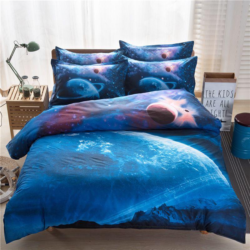 3d Galaxy Duvet Cover Pillow Case Quilt Cover Bedding Set Single King Size All