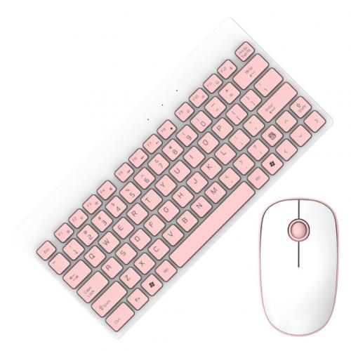 Ergonomic Wireless Adjustable Mechanical Office Mini Keyboard 1500DPI Home Gaming Mouse Set for Laptop Computer