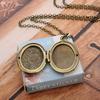 Fajewellery Vintage Carved Flower Locket Photo Pendant Necklace for Women, Metal