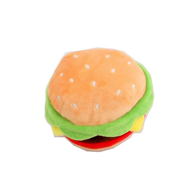 Pet Cute Plush Toy Simulation Pizza Hamburger Ice Cream Sound Toy Pet Dog Cat Supplies