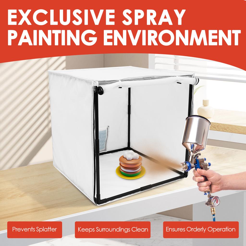 5/29.5 Inch Airbrush Paint Spray Booth Detachable Painting Spray Booth Portable Spray Painting Tools for Remote Control Toys Car