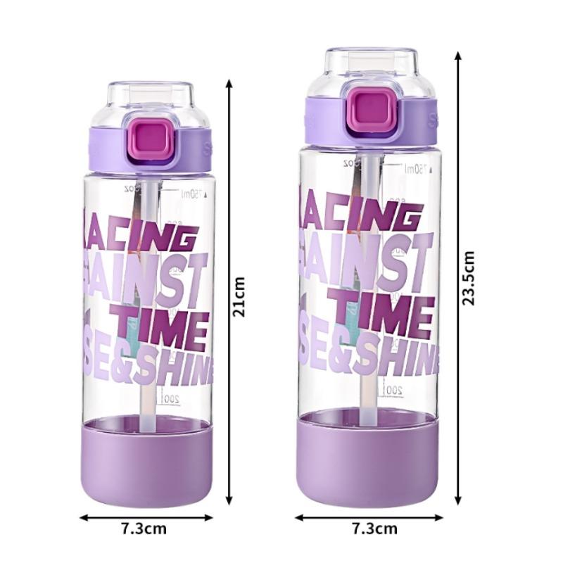 Straw cup large capacity water cup portable handheld bouncing lid sports and fitness plastic water cup