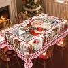 Vintage Christmas Tablecloth New Year 2026 Santa Claus Table Cover Christmas Party Table Decorations for Home 2026 Gifts Navidad