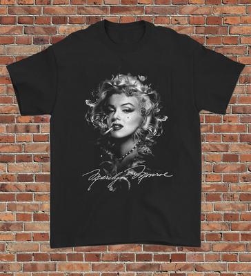Camiseta Negra de Algodón con Firma de Marilyn Monroe Todas las Tallas S a 2345XL Regalo Camiseta Unisex
