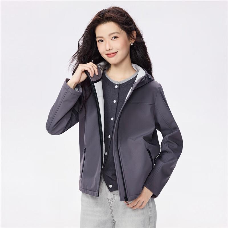 Damen Fleece-gefütterte Kapuzen-Softshelljacke