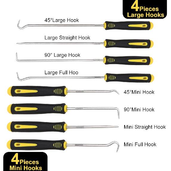 Aleric 8 Pieces Pick And Hook Tools Set, Precision Automotive Pick Tool For Car Auto Oil Seal, Pick Set Mechanic, Picks Tool Set To Remove Hoses And