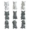 3D Printed Cat Figurine Kittens Hear Speak See No Evil Statue Miniature Cat Ornament Cat Lover Gift for Desk Shelf Cabinet Decoration