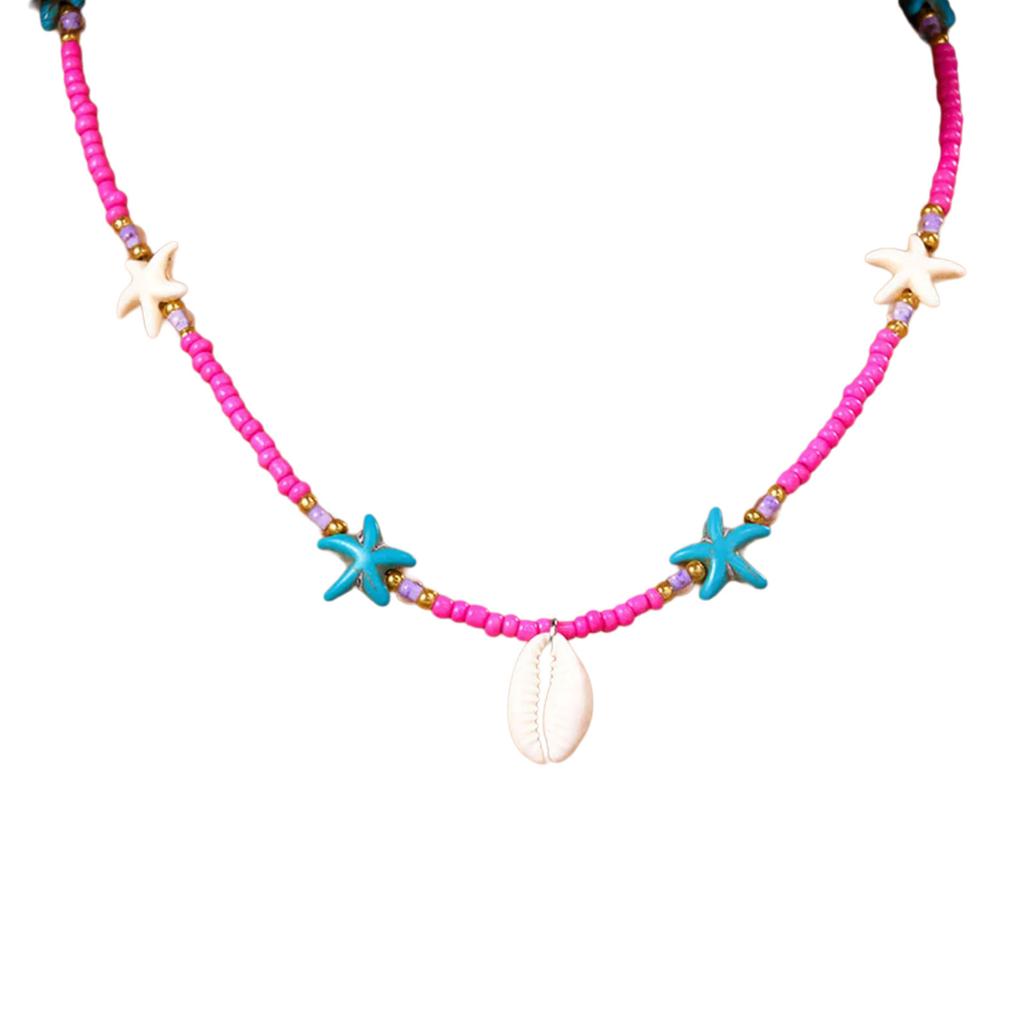 Elegant Layer Shell Necklace for Beach Outings and Everyday Fashion Statement Pieces With Adjustable Beaded Chain