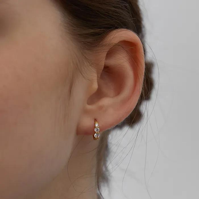 (Silver 925) Crescendo Crystal Toy Hoop Earrings EC1975