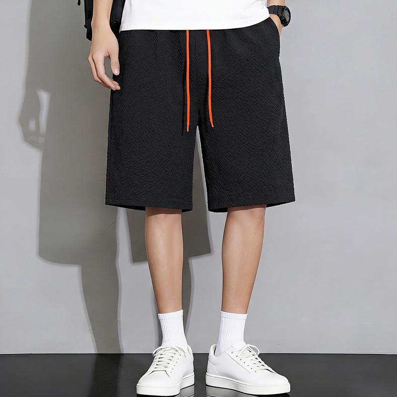 Men's Plus Size Bubble Fabric Sports Shorts, Loose Fit Drawstring Summer Shorts (5XL-12XL)
