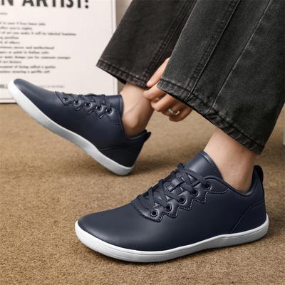 Kadın Erkek Geniş Burunlu Barefoot Ayakkabılar PU Deri Günlük Ayakkabılar Sıfır Drop Spor Ayakkabılar Dış Mekan Erkek Yürüyüş Ayakkabıları