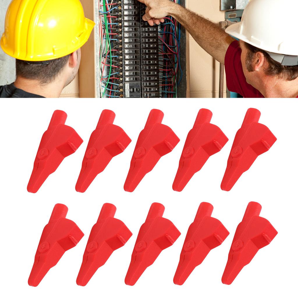 10Pcs J.60032 Banana Test Clip   Enclosed Electrical Test Clips with 4mm   for Electronic Instruments