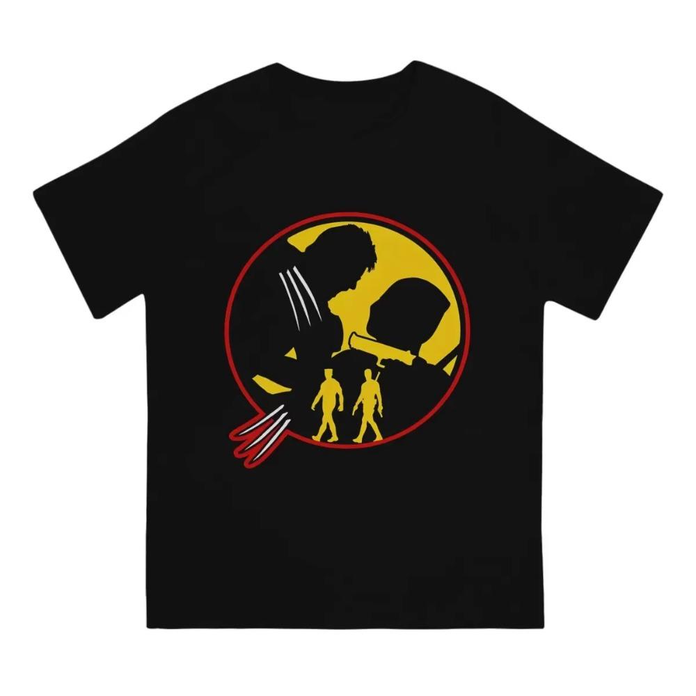 Heroes Fighting Hipster Tee Shirt Short SleeveDeadpool And Wolverine T Shirts Round Collar Clothes